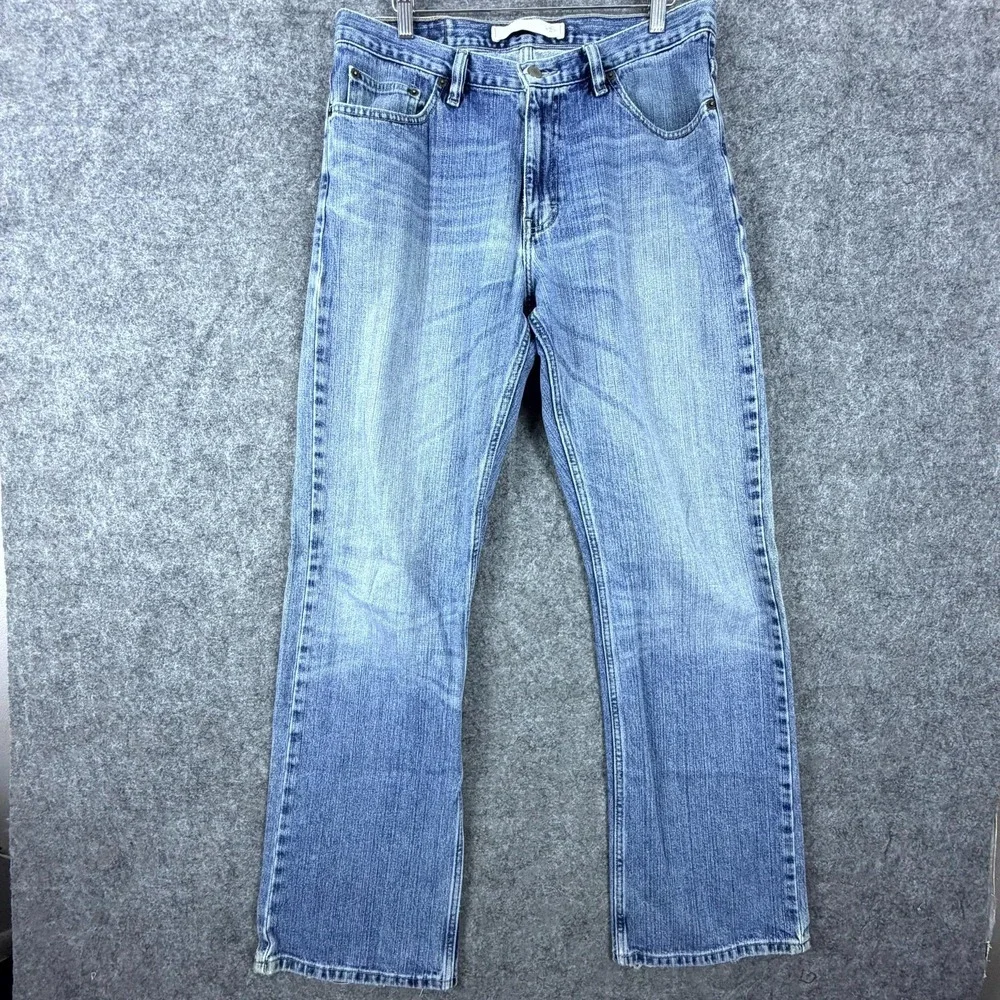 Express Precision Fit Quine Jeans Mens 33 Blue Denim Light Wash Straight Leg